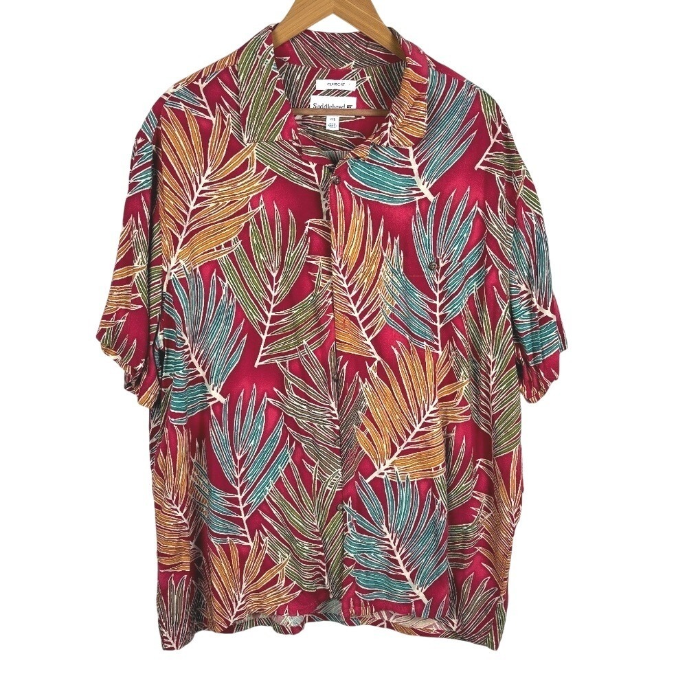 Mens Tropical Hawaiian Shirt Saddlebred‎ Button Up XXL Short Sleeve Island USA